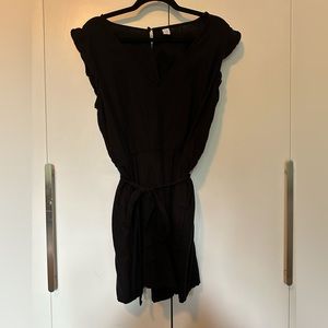 Black romper with tie at waist size large